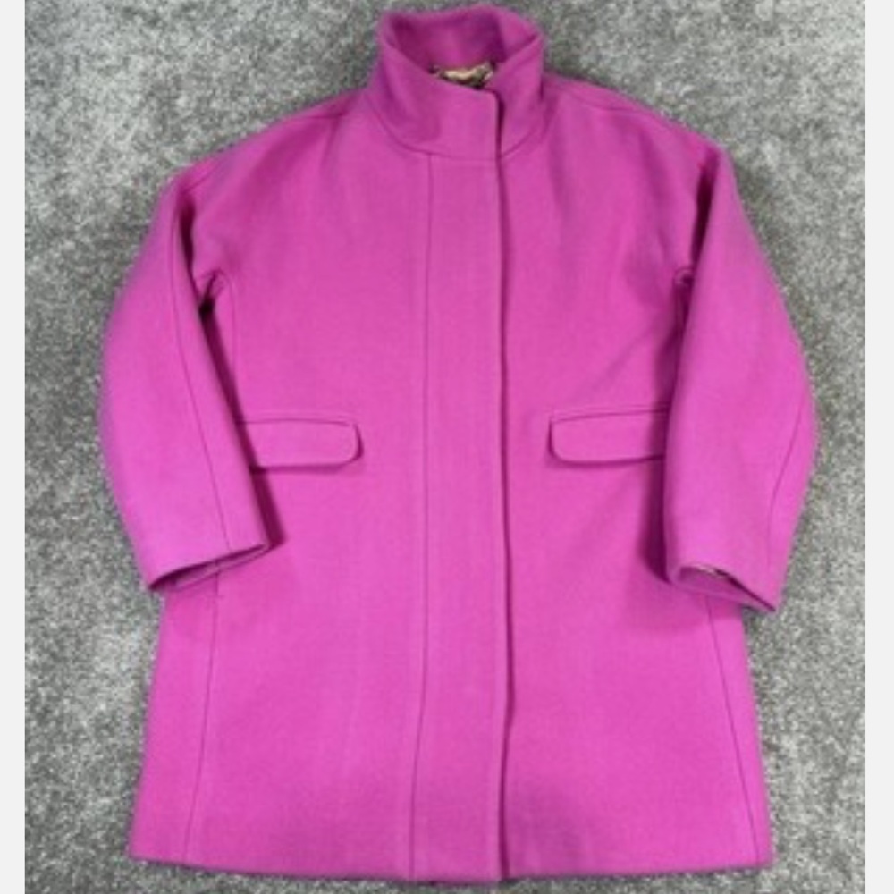 J. Crew Women's Vibrant Pink Pea Coat